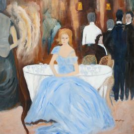 Rosa Alfaro Carozzi: 'The Metropolitan Gala ', 2015 Oil Painting, Expressionism. Artist Description:  Woman at a Metropolitan Gala ...