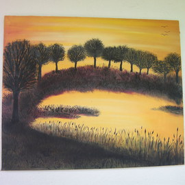Rosica Simeonova: 'sunset', 2012 Oil Painting, Floral. Artist Description:               oil painting              ...