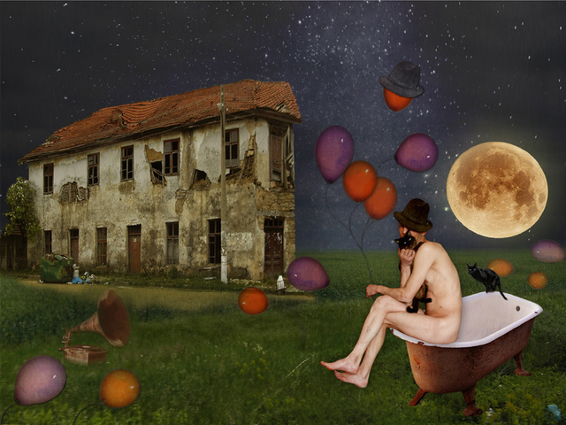 Artist Rossy Topalova. 'Moon Bath' Artwork Image, Created in 2007, Original Computer Art. #art #artist