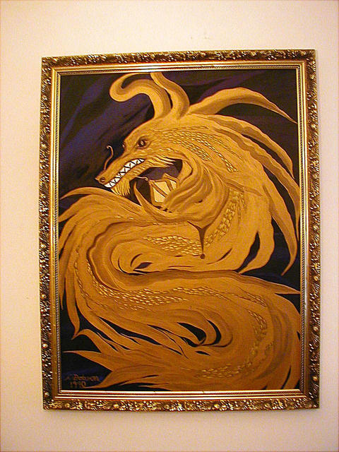 Cathy Dobson  'Sea Serpent 1', created in 1990, Original Painting Oil.