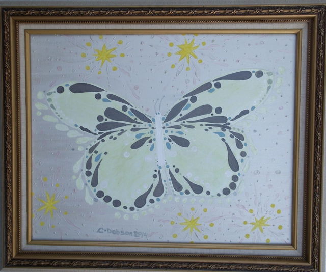 Cathy Dobson  'White Butterfly', created in 2014, Original Painting Oil.
