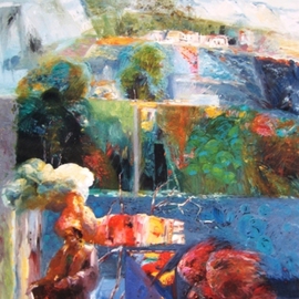 Joseph Bakir: 'der dichter', 1998 Oil Painting, Abstract Figurative. 