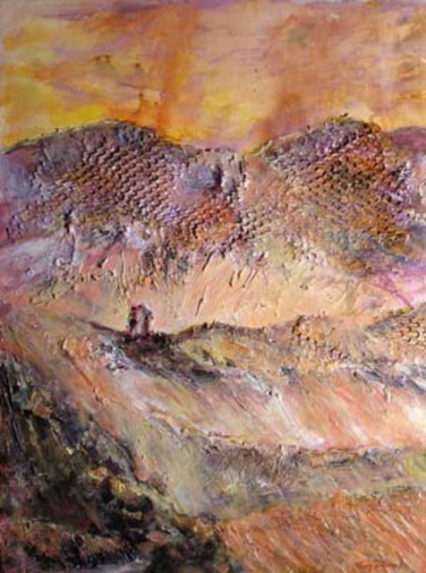 Artist Roz Zinns. 'At Craters Edge' Artwork Image, Created in 2007, Original Collage. #art #artist