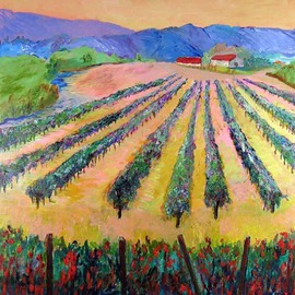 Roz Zinns: 'Before the Harvest', 2008 Acrylic Painting, Abstract Landscape. 