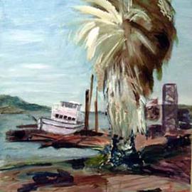 Roz Zinns: 'Benicia Boat Yard', 2004 Acrylic Painting, Landscape. Artist Description: Benicia, on the Carquinez Straights in the San Francisco Bay Area. ...