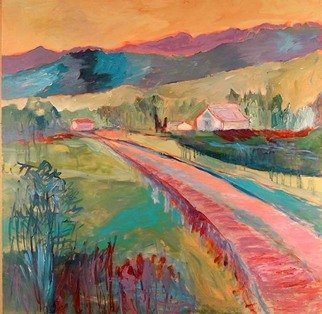 Roz Zinns: 'Country Road', 2008 Acrylic Painting, Abstract Landscape.  Warm slightly abstracted country scene. ...