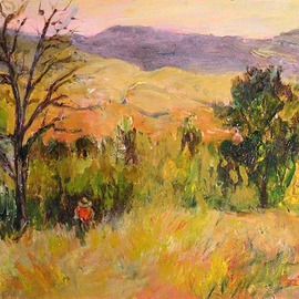Roz Zinns: 'Daytripper', 2006 Oil Painting, nature. Artist Description:  What fun to take off for a hike in the beautiful area around Mount Diablo in California ...