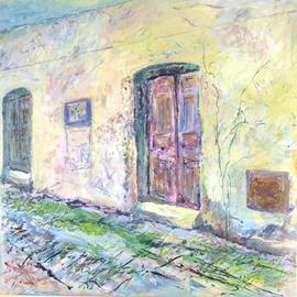 Roz Zinns: 'Doors in Sicily', 2005 Acrylic Painting, Cityscape. Artist Description: Reminiscent of all the old, heavily textured, multi- colored stone buildings with weathered doors that abound in Italy....