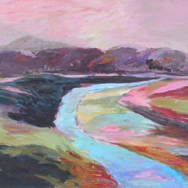 Roz Zinns: 'Eternal River', 2009 Acrylic Painting, Landscape. Artist Description:  The river moves on. ...