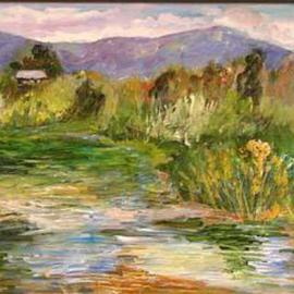 Roz Zinns: 'Heather Farms', 2005 Acrylic Painting, Landscape. Artist Description: In the heart of Contra Costa County, Ca, an oasis with geese, ducks and other birds in flight.  ...