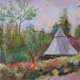 Roz Zinns: 'Heather Farms 2', 2009 Acrylic Painting, Landscape. Artist Description:  The Rose Garden at Heather Farms ...