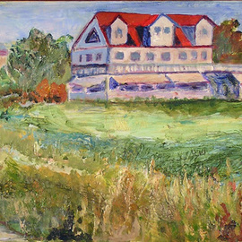 Roz Zinns: 'House in the Meadow', 2010 Acrylic Painting, Landscape. Artist Description:  Near San Francisco Bay ...