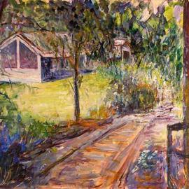 Roz Zinns: 'House in the Woods', 2005 Acrylic Painting, Landscape. Artist Description: Private home in Seattle area...