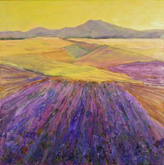 Roz Zinns: 'Lavender', 2010 Acrylic Painting, Abstract Landscape.     French lavender  ...