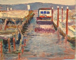 Roz Zinns: 'Marine View', 2006 Acrylic Painting, Marine.  Old dock has seen better days ...