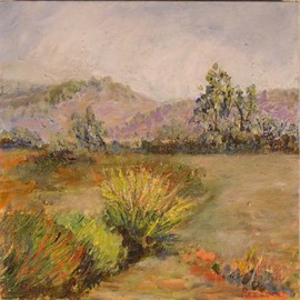 Roz Zinns: 'Morning Vista', 2006 Acrylic Painting, Landscape. Artist Description:  Morning in the wine country. ...