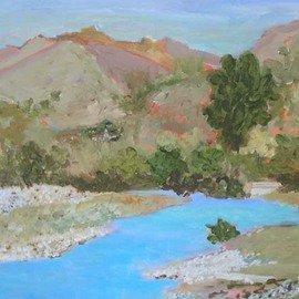 Roz Zinns: 'Niles', 2009 Acrylic Painting, Landscape. Artist Description:  The stream at Niles Canyon ...