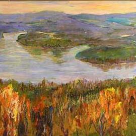 Roz Zinns: 'Orcas View', 2005 Acrylic Painting, Landscape. Artist Description: View from Orcas Island, Washington...