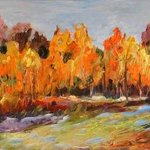 Peartrees in Autumn By Roz Zinns