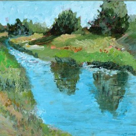 Roz Zinns: 'Reflections', 2009 Acrylic Painting, Landscape. 