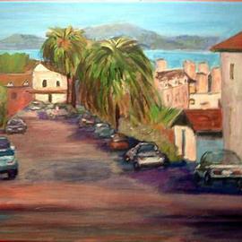 Roz Zinns: 'Richaradson Street   Martinez', 2004 Acrylic Painting, Cityscape. Artist Description: Martinez, CA - overlooking Carquinez Strait. ...