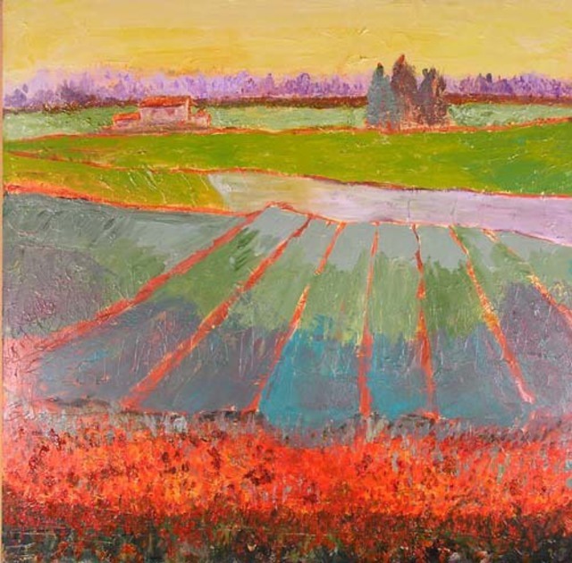 Roz Zinns  'Strawberry Fields', created in 2007, Original Collage.