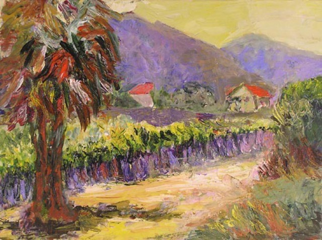 Roz Zinns  'Sun In The Vineyard', created in 2006, Original Collage.