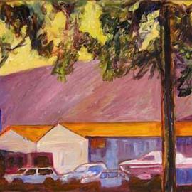 Roz Zinns: 'Warehouses', 2005 Other Painting, Architecture. Artist Description: Warehouses adjacent to a park...