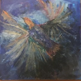 Roz Zinns: 'bird in flightr', 2017 Acrylic Painting, Archetypal. 