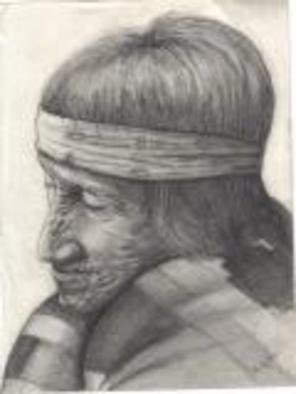 Reinhardt Hollstein: 'Lost Tribe', 2005 Pencil Drawing, Portrait. Portrait of a Souix Indian....