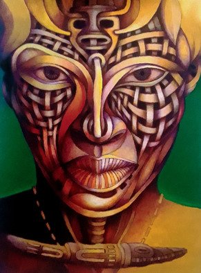 Ruben Miranda: 'yaya', 2020 Acrylic Painting, Figurative. Warrior Woman Face...