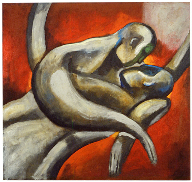 Alberto Ruggieri  'Embrace', created in 2000, Original Painting Acrylic.