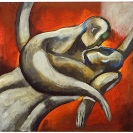 Alberto Ruggieri: 'embrace', 2000 Acrylic Painting, Figurative. Artist Description: square, psiche, material, love...