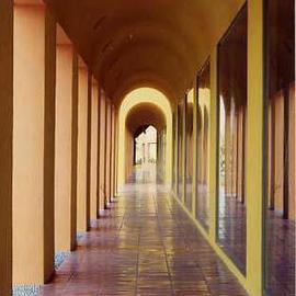Ruth Zachary: 'Destiny', 1998 Color Photograph, Architecture. Artist Description: A covered walkway. The image draws you in and moves you through its beauty and mystery. . . and perhap towards your destiny.  Yellows, oranges and golds attract and hold the eye and your imagination. Mexico, near Puerto Vallarta. Limited edition, signed and numbered.  11 x 14 image in a ...