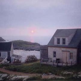 Ruth Zachary: 'Pink Twilight', 2000 Color Photograph, Seascape. Artist Description: Pink sunset. The sky and sea are bathed in soft pink twilight.  Classic Monhegan Island, Maine, view of fishermans cottages, the sea  and a magical sunset.  Limited edition, signed and numbered.  11 x 14 image in a 16 x 20 acid free mat. Please sign my guest book.  ...