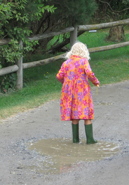 Artist Ruth Zachary. 'Puddle Girl' Artwork Image, Created in 2012, Original Photography Black and White. #art #artist