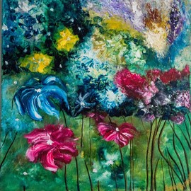 Anna Riazantceva: 'magical flowers', 2017 Oil Painting, Floral. Artist Description: oil paintingpainting on canvasabstract flowers...