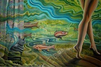 Sabrina Michaels: 'Dizzy River', 2004 Oil Painting, Surrealism. 