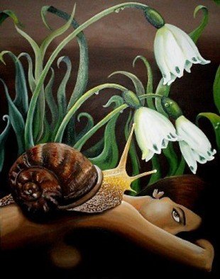 Sabrina Michaels: 'Relaxing in the Garden', 2006 Oil Painting, Surrealism. 