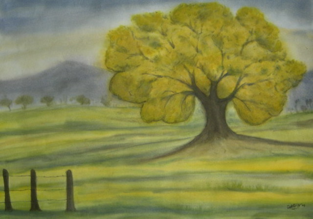 Artist Sadek Ali. 'Landscape' Artwork Image, Created in 2009, Original Watercolor. #art #artist