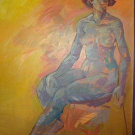 Rosalba Saenz. Lugo.: 'DESNUDO  1', 2000 Acrylic Painting, nudes. 