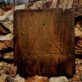 Sahil Nimawat: 'Illuminati', 2016 Wood Sculpture, Conceptual. Artist Description: Name - Illuminati. Theme - Conceptual, Political. Materials - Wood. Texture - Rough Rugged. Vision - A secret organization. Description - An influential elite group of world leaders, business authorities & other powerful personalities. Story - The sculpture is made up very old piece of wood, having a natural texture of nature on it, A hand ...