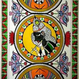 Deepti Tripathi: 'kanha the beloved', 2018 Acrylic Painting, Culture. Artist Description: Kanha Kanha tera shyam rang daideaEUR| kanhaiya aEUR