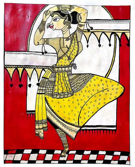 Artist Deepti Tripathi. 'Nartaki' Artwork Image, Created in 2018, Original Painting Ink. #art #artist
