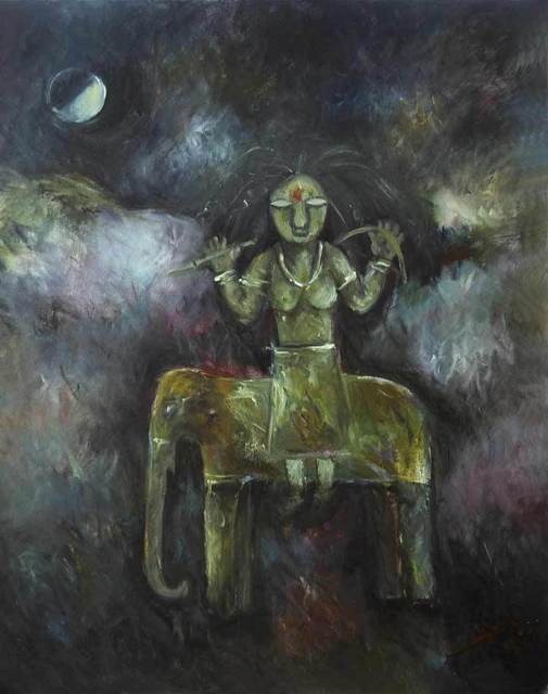 Artist Sajal Patra. 'VANDEVI' Artwork Image, Created in 2007, Original Painting Oil. #art #artist