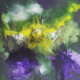 Louis Pretorius: 'At the beginning', 2014 Oil Painting, Landscape. Artist Description:      clouds, light, blue, yellow      ...