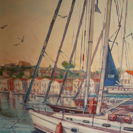 Nermin Alpar: 'boat', 2009 Oil Painting, Sailing. 