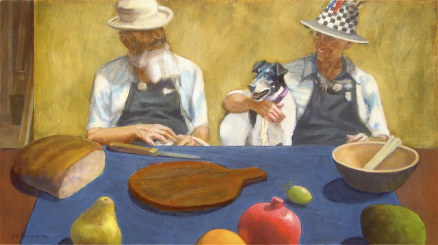 Artist Yoli Salmona. 'Lunch Among Friends' Artwork Image, Created in 2007, Original Printmaking Giclee. #art #artist