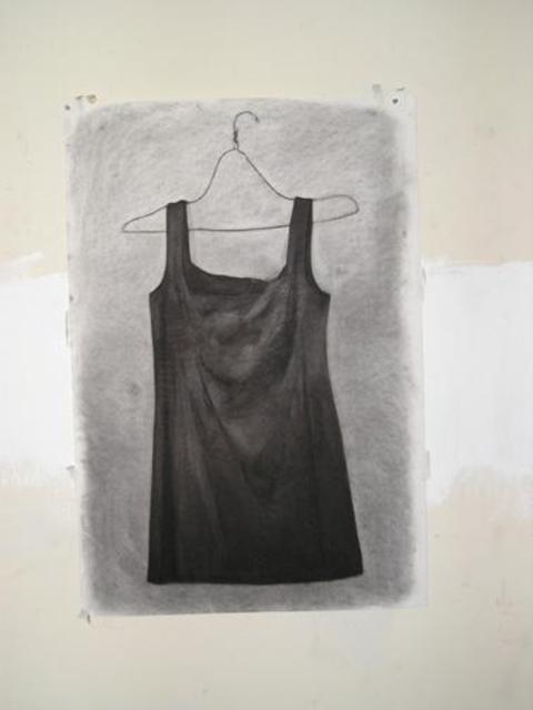 Salvatore Victor  'Black Dress', created in 2005, Original Drawing Charcoal.