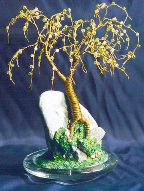 Sal Villano  'Beaded On Rock ,   Wire Tree Sculpture ', created in 2007, Original Book.